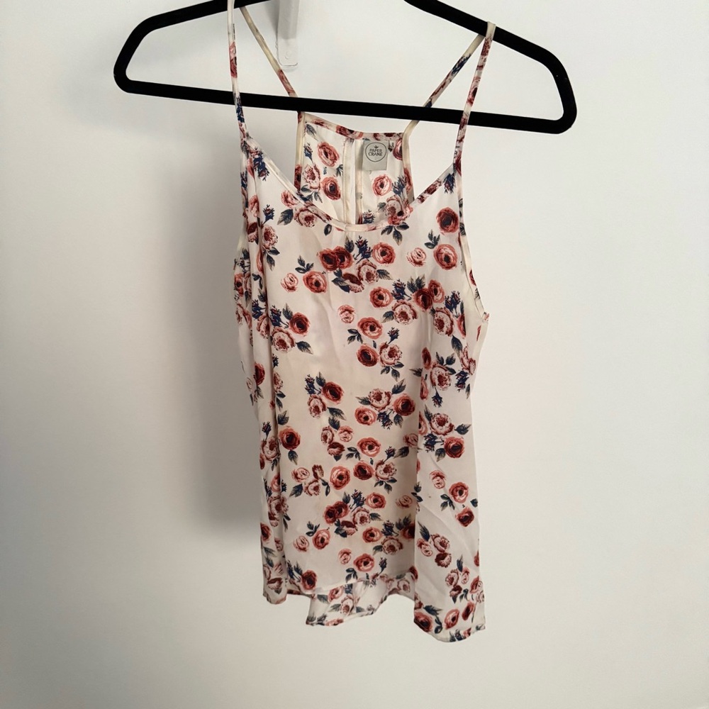 Paper Crane Floral Rose Print Women's Tank Top Medium